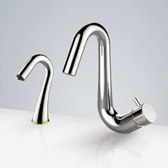 Fontana Creteil Touchless Automatic Commercial Sensor Faucet & Automatic Liquid Soap Dispenser in Chrome