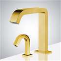 Fontana Commercial Automatic Sensor Faucet In Gold and Touchless Automatic Sensor Liquid Soap Dispenser
