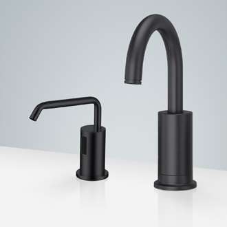 Fontana Creteil Advanced Motion Sensor Faucet & Automatic No Touch Soap Dispenser for Restrooms in Matte Black