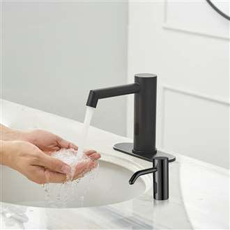 Fontana Dax Matte Black Commercial Motion Sensor Faucet & Automatic Liquid Soap Dispenser