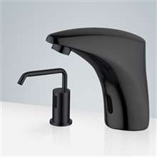 Fontana BollnÃ¤s Finest Hands-Free Motion Sensor Faucet & Automatic Liquid Foam Soap Dispenser for Restrooms in Matte Black