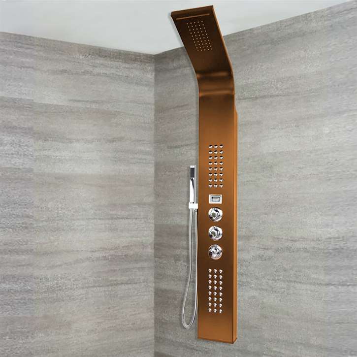 Reno  Oil Rubbed Bronze Stainless Steel Rainfall Shower Panel with Hand Shower