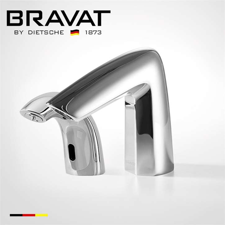 Fontana Bravat Motion Sensor Faucet & Automatic Soap Dispenser for Restrooms in Chrome