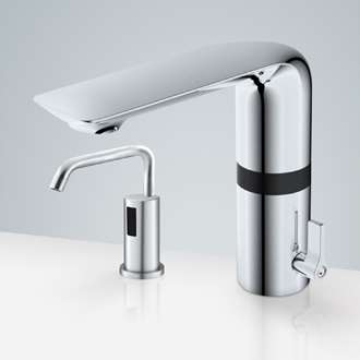 Fontana Verona Chrome Finish Motion Sensor Faucet & Automatic Touchless Commercial Soap Dispenser for Restrooms