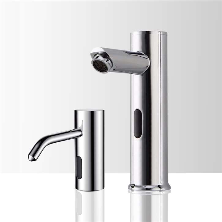 Fontana Freestanding Commercial Motion  Sensor Faucet And Automatic Soap Dispenser