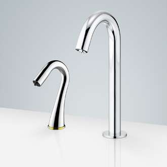 Fontana St. Gallen Chrome Finish Motion Sensor Faucet & Automatic Soap Dispenser for Restrooms