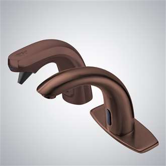 Fontana Lano Oil Rubbed Bronze Commercial Automatic Sensor Faucet with Matching Soap Dispenser