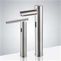 Fontana Munich Tall Touchless Commercial Automatic Sensor Faucet with Automatic Soap Dispenser in Brushed Nickel