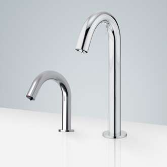 Fontana Carpi Motion Sensor Faucet & Automatic Soap Dispenser for Restrooms in Chrome