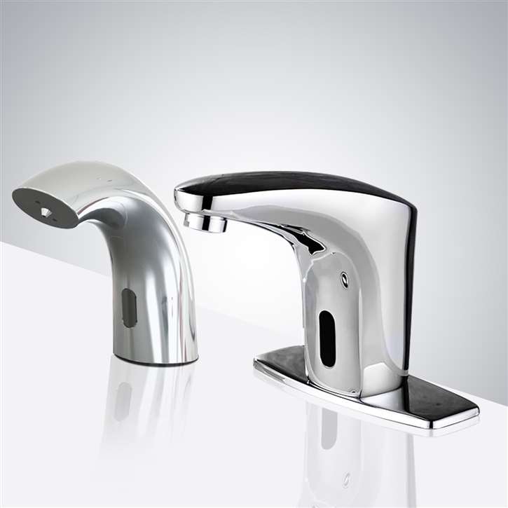 Fontana Sierra Commercial High Quality Brushed Nickel Touchless Automatic Sensor Sink Faucet with Soap Dispenser