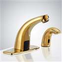 Fontana Gold Commercial Automatic Sensor Faucet with Matching Deck Mount Soap Dispenser