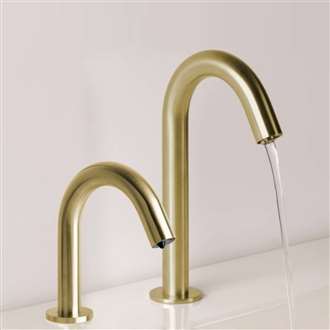 Fontana Wella Brushed Gold Dual Commercial Automatic Sensor Faucet and Soap Dispenser