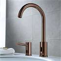 Touchless Bathroom Faucet the Fontana Gooseneck Dual Commercial Automatic Sensor Faucet and Soap Dispenser in Light Oil Rubbed Bronze