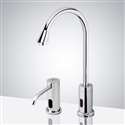 Fontana Hospital Style Adjustable Commercial Automatic Touchless Sensor Faucet in Chrome with Matching Soap Dispenser