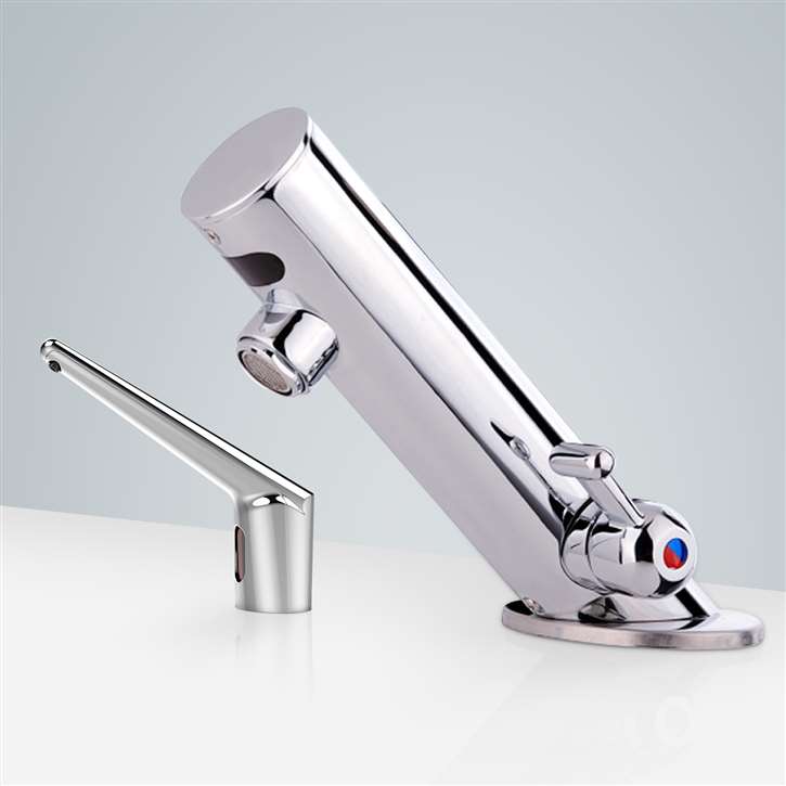 Fontana Marsala Chrome Temperature Control Motion Sensor Faucet & Deck Mount Automatic Liquid Soap Dispenser for Restrooms