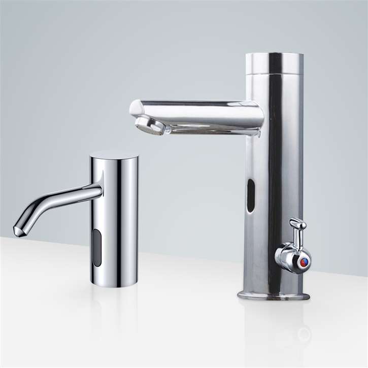 Fontana Freestanding Commercial Motion  Sensor Faucet And Automatic Soap Dispenser