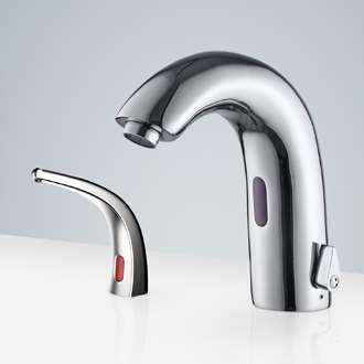 Fontana Chatou Chrome Motion Sensor Faucet & Automatic Soap Dispenser for Restrooms