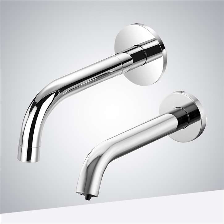 Fontana Marsala Electronic Wall Mount Commercial Chrome Sensor Faucet and Sensor Soap Dispenser