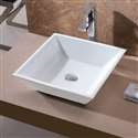Assisi Deck Mount White Porcelain Ceramic Bathroom Sink