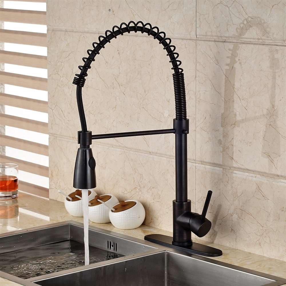 Tindouf Oil Rubbed Bronze Kitchen Sink Faucet with Pull Down Sprayer at  FontanaShowers.com