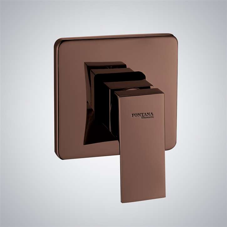 Fontana Square Wall Mounted Solid Brass 1 Way Concealed Shower Mixer Valve In Oil Rubbed Bronze