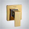 Fontana Square Wall Mounted Solid Brass 1 Way Concealed Shower Mixer Valve In Gold