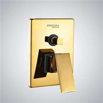 Fontana Gold 2 Way Wall Mounted Solid Brass Shower Mixer Valve