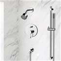 Fontana Chrome Wall Mounted Shower Set With Hot And Cold Mixer Valve And Handheld Shower