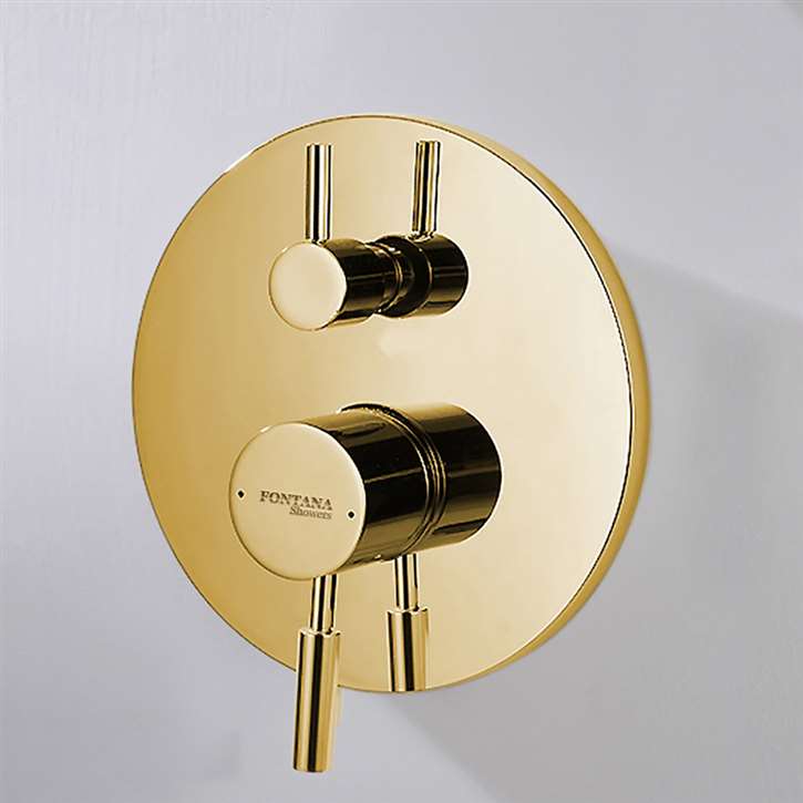 Fontana Gold Wall Mounted Shower Valve Mixer 2-Way Concealed