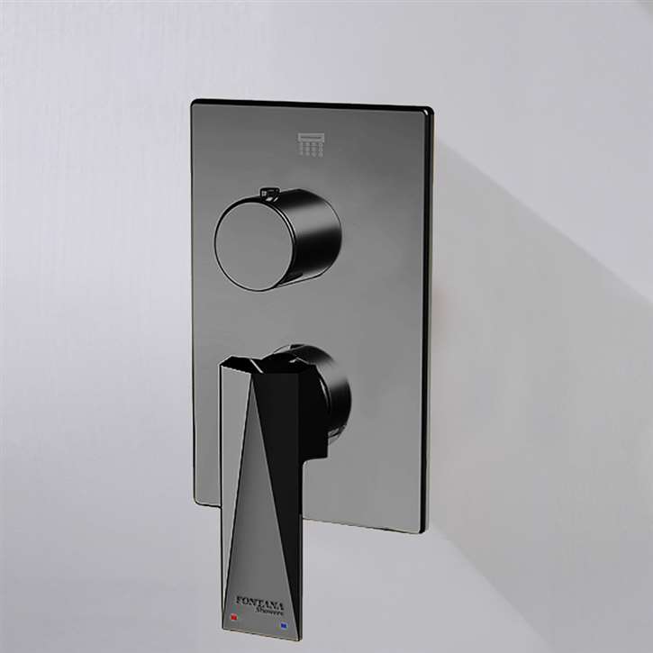Fontana  Wall Mounted 2 Way Concealed Shower Mixer Valve In Matte Black