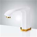 Fontana Commercial White and Gold Automatic Sensor Bathroom Faucet