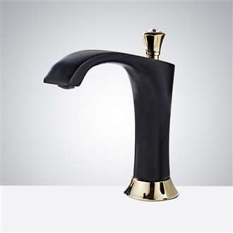 Fontana Black and Gold Widespread Automatic Sensor Bathroom Faucet
