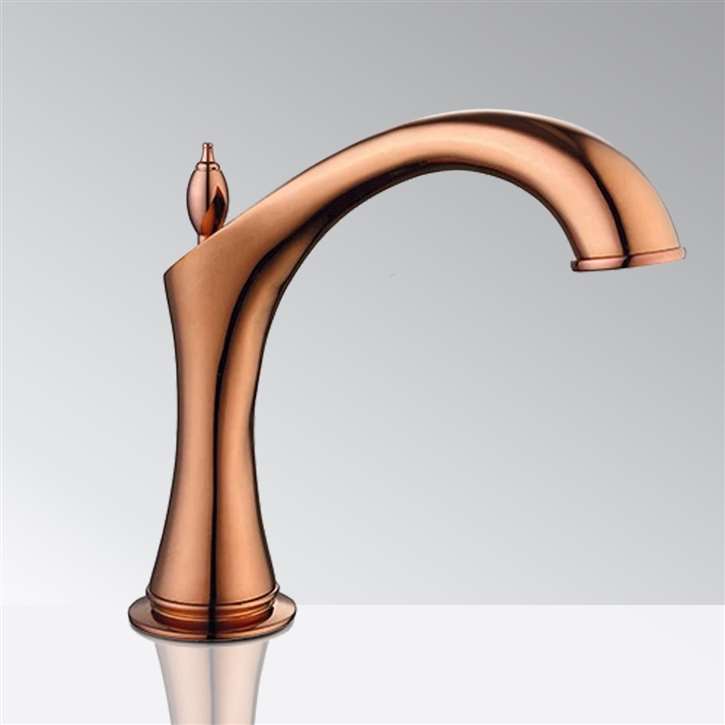Fontana Commercial Rose Gold Widespread Luxury Automatic Bathroom Faucet