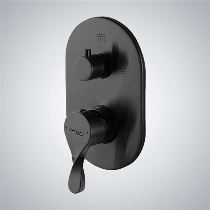Fontana Hot and Cold Wall Mounted Shower Mixer In Matte Black