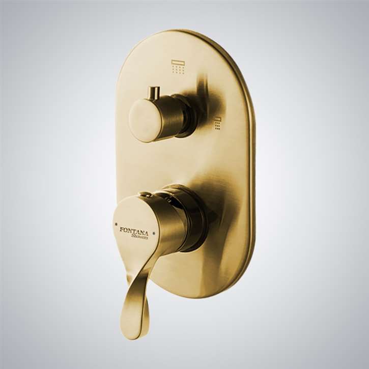 Wall Mounted Gold Hot and Cold Wall Mounted Shower Mixer Concealed Design