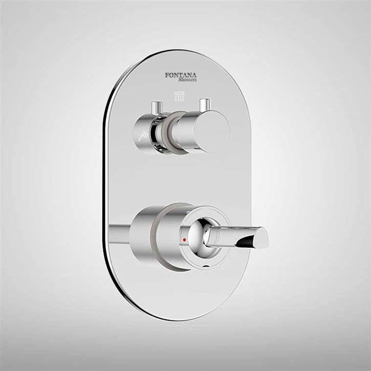 Fontana Round Wall Mounted Hot and Cold Shower Mixer In Chrome