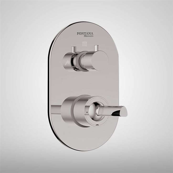 Fontana Round Shape Brushed Nickel Wall Mounted Hot and Cold Shower Mixer