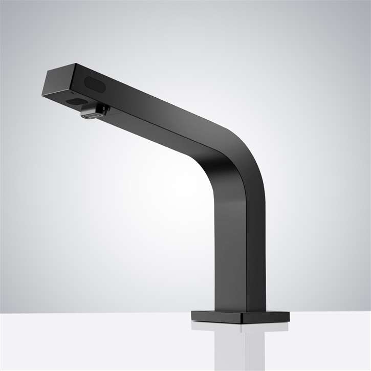 Fontana Deck Mounted Touchless Sensor Faucet & Soap Dispenser In Matte Black