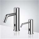 Fontana Chrome Deck Mounted  Commercial Touchless Sensor Faucet & Soap Dispenser