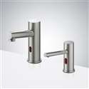Fontana Brushed Nickel Temperature Control Commercial Touchless Sensor Faucet With Soap Dispenser