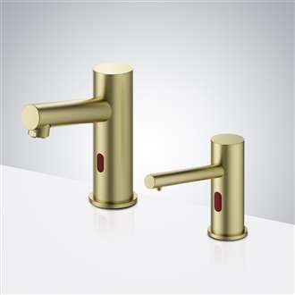 Fontana Touchless Sensor Faucet and Soap Dispenser  With Brushed Gold Finish