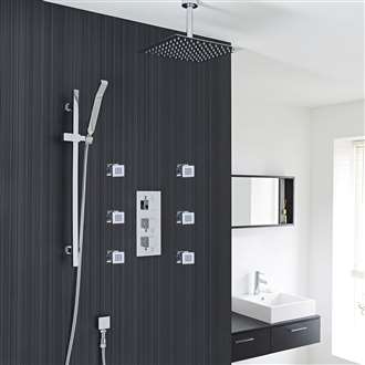Yvelines Square Shower Head with Massage Jets