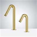 Brushed Gold High Quality Temperature Control Touchless Sensor Faucet And Soap Dispenser