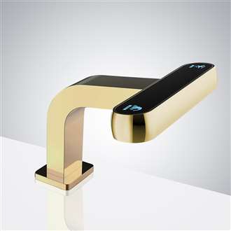 Fontana Brushed Gold LED Smart Automatic Touchless Sensor Faucet And Automatic Soap Dispenser