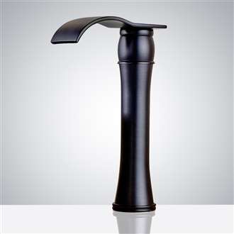 Fontana Matte Black Contemporary Commercial Deck Mount Sensor Faucet