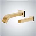 Fontana Contemporary Commercial Wall Mount Sensor Faucet and Soap Dispenser in Brushed Gold