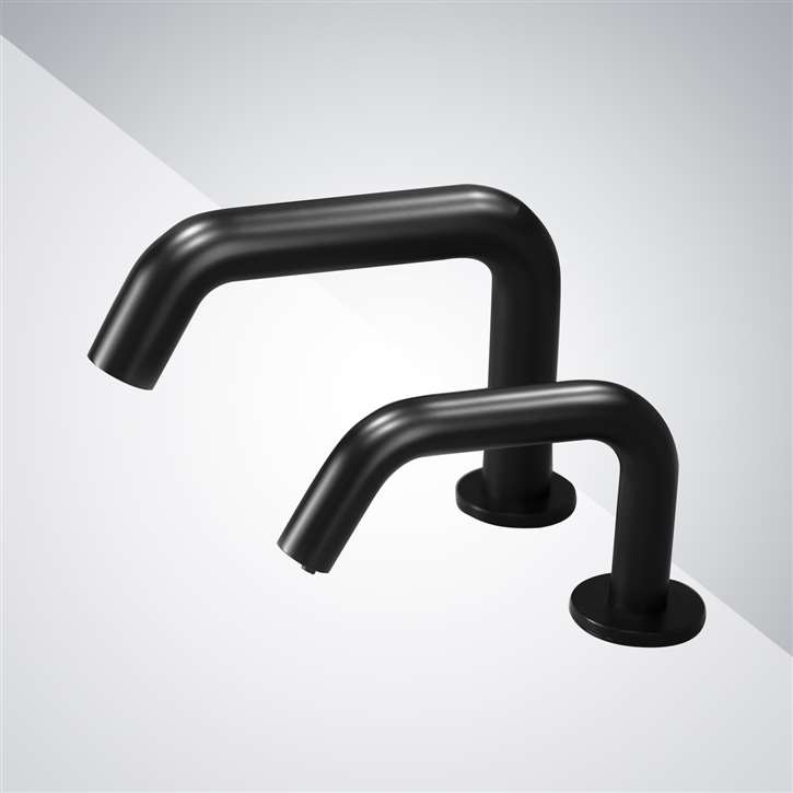 Fontana Marsala High Quality Matte Black Restroom Sensor Faucet and Soap Dispenser