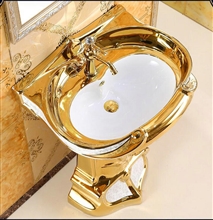 Fontana Merano Polished Gold Finish Luxurious Faucet With Sink
