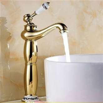 Tivoli Deck Mount Gold Finish Vessel Sink Faucet