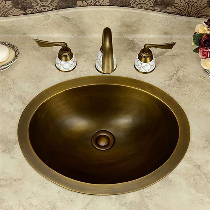 Pessac Oval Brass Antique Bronze Bathroom Sink